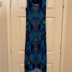 Daisy Fuentes Blue Sheath Dress Sleeveless Scoop Neck